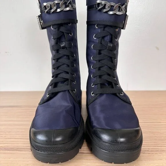 Madison Maison x Palladium Ranger Boot Women Sz 6 Vegan Navy RARE 90's $495 - Picture 6 of 15